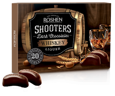 Ящик Цукерок в коробці Roshen Shooters віскі-лікер 150 г х 10 шт