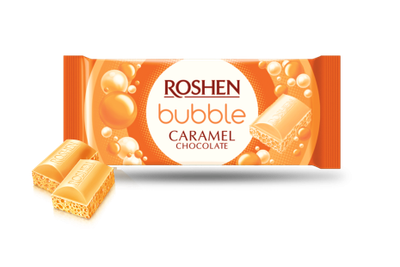 Упаковка шоколада Roshen пористый белый карамельный 80 г х 20 шт