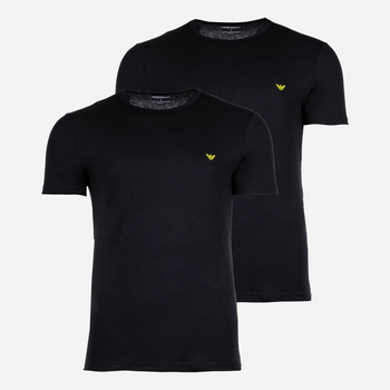 Zestaw koszulek męskich bawełnianych Emporio Armani 3F722111267-23820 S 2 szt Czarny (8056787659742)