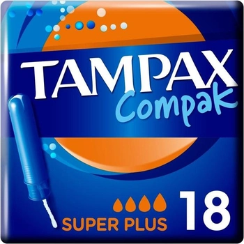 Тампони Tampax Compak Super Plus 18 шт (8001090705723)
