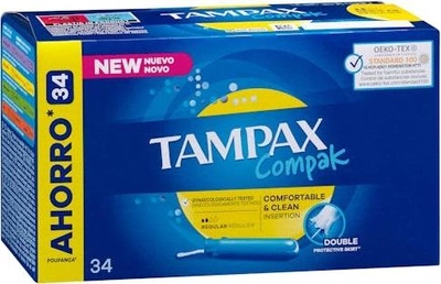 Тампони Tampax Compak Regular 34 шт (8006540463239)