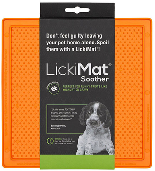Mata na smakołyki dla psów LickiMat Dog Bowl Soother 20 x 20 cm Orange (9349785000470)
