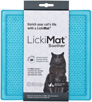 Mata na smakołyki dla kotów LickiMat Cat Soother 20 x 20 cm Light Blue (9349785000784)