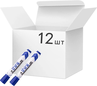 Набір маркерів для дошок Deli EU00130 2 мм Think 12 шт Синіх (6921734941411)