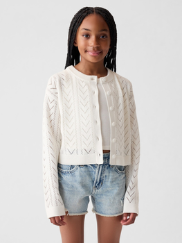 Sweter rozpinany dla dziewczynki GAP 881467-03 99-114 cm Biały (1200133188852)