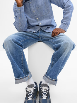 Koszula jeansowa przejściowa męska GAP 543056-01 L Niebieska (1200118689503)