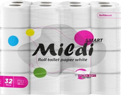 Туалетний папір Mildi Smart Целюлозний 2 шари 32 шт (4820032451221)