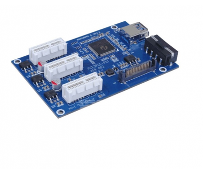 Спліттер-розгалужувач-хаб PCI-e x 1 на 3 порти х 1, BOX