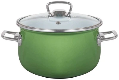 Каструля емальована Idea Home Green 6832847 22 см 5 л зелена