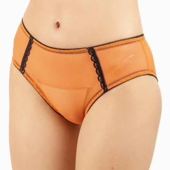Трусики-сліпи жіночі з сіточки та мережива Felisiya Lingerie Помаранчевий 276-395x170 XL