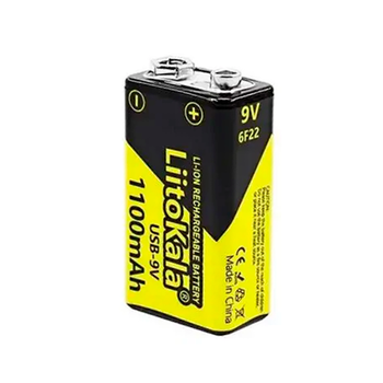 Акумулятор Крона 9В, LiitoKala USB-9В, 1100 мАг