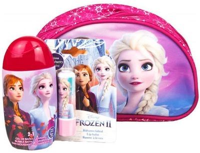 Zestaw kosmetyków dla dzieci Disney Frozen Żel pod prysznic i Szampon 2 w 1 120 ml + Balsam do ust + Kosmetyczka (8412428016907)