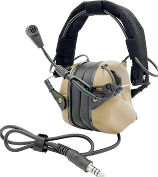 Тактичні навушники з мікрофоном хакі earmor M32 MOD3 койот