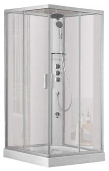 Душевой бокс DUSEL HIKE Satin 100x100x210 стекло прозрачное, профиль сатин, без крыши