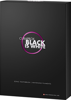 Звукова електрична зубна щітка Curaprox Hydrosonic Black is White Чорна (7612412428599)