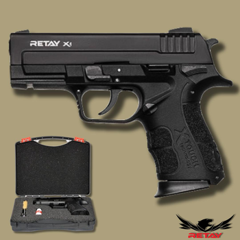 Стартовый пистолет Springfield, Retay X1 Black, сигнальный пистолет под холостой патрон 9мм, шумовой пистолет