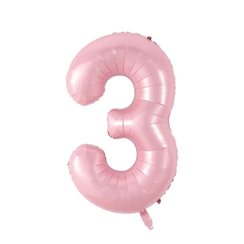 Фольгированная Цифра 3 Размер 75см | Sugar Pink