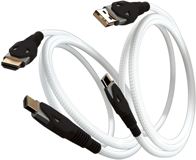 Набір кабелів Gioteck Premium HDMI - HDMI + HDMI - USB Type-C 3 м / 2 м White (0812313019347)