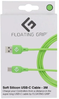Кабель Floating Grip USB Type-C - USB Type-A 3 м Green (5713474047208)