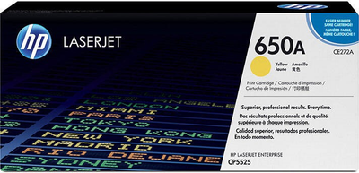 Тонер HP 650A CE272A лазерний Yellow 13 500 сторінок (CE272A)