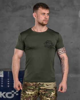 Тактическая потоотводящая футболка odin game олива XL