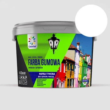 Фарба гумова для дахів, цоколів, фасадів Colorina Біла (RAL 9010) 1.2кг