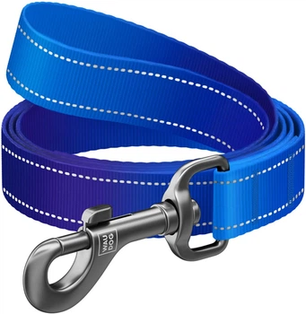 Поводок для собак нейлоновый WAUDOG Nylon Mono светоотражающий M 20 мм 122 см Синий (521812Collar)
