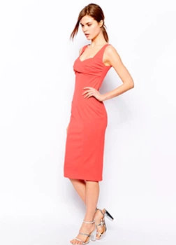 Коралловое платье футляр Asos L Stk000236