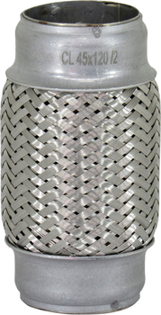 Гофра глушителя 45х120мм. 2-х слойная (CarLine) (длинный фланец) CL 45x120/2