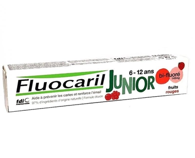 Pasta do zębów dla dzieci Fluocaril Junior Red Fruits 6-12 lat 75 ml (8001090346865)