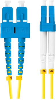 Patchcord optyczny Lanberg SM SC/UPC - LC/UPC Duplex G657a1 3 mm 2 m Yellow (FO-SULU-SD11-0020-YE)