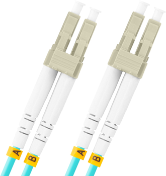 Patchcord optyczny Lanberg MM LC/UPC - LC/UPC Duplex om3 3 mm 1 m Aqua (FO-LULU-MD31-0010-TQ)