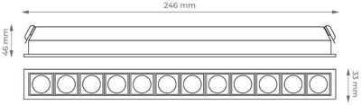 Listwa LED DPM X-Line podtynkowa liniowa 12 W 1080 lm biała (STLSL-12W-W)