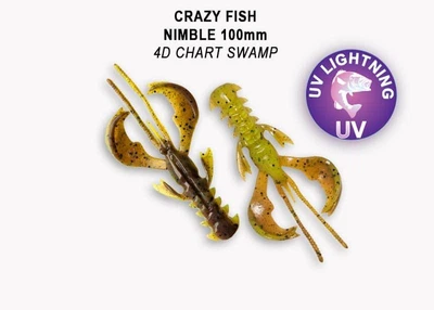 Силіконова приманка Crazy Fish Nimble 4" 43-100-4d-6-V кальмар,43-100-4d-6-V