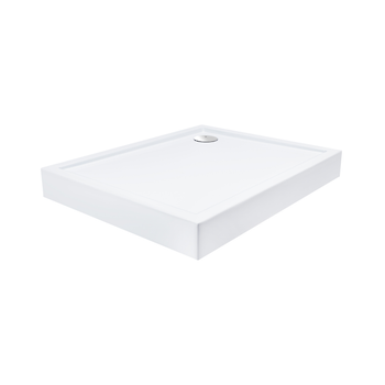 QT Душевой поддон TERN 301812C, прямоугольный, 100x80x12, акриловый + ножки, диаметр слива 90 мм + сифон с гидрозатвором хром