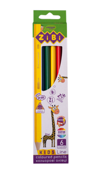 Кольорові олівці, 6 кольорів, KIDS LINE