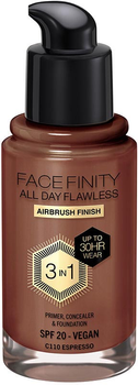 Тональна основа Max Factor Facefinity All Day Flawless 3 in 1 Foundation SPF 20 C110 Espresso 30 мл (3616303999698)