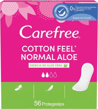 Podpaski higieniczne codzienne Carefree Cotton Aloe 56 szt (3574661552804)
