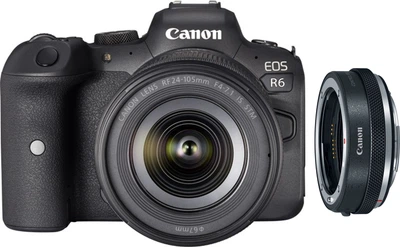 Комплект Фотоаппарат Canon EOS R6 RF 24-105mm F4-7.1 IS STM Black (4082C046AA) + Адаптер Canon EF - EOS R Control Ring Mount Adapter (2972C005)