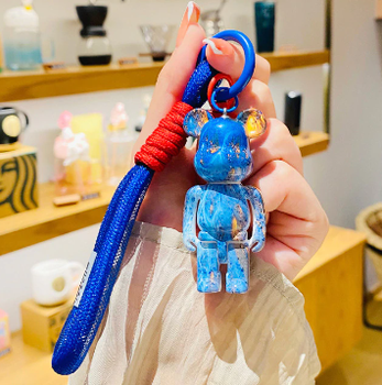Яркий брелок с карабином, украшение для спортивной сумки, рюкзака мишка Bearbrick Picasso (BKSP04)