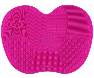 Силіконовий килимок для миття та очищення кистей для макіяжу (рожевий)