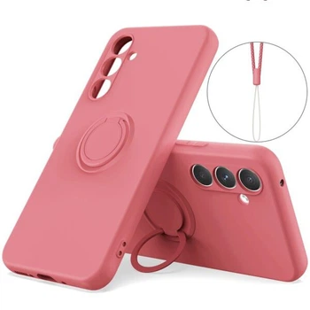 Силиконовый (TPU) чехол с кольцом Deexe Color Shell для Samsung Galaxy A15 (A155) - Wine Red