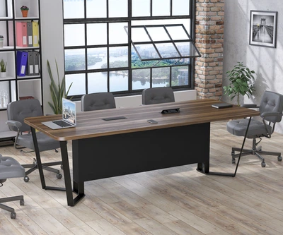 Стол для переговоров V-240 Loft Design Орех Модена С розетками