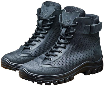 Берці літні тактичні черевики PAV 908 чорні шкіряні сітка перфоровані 43