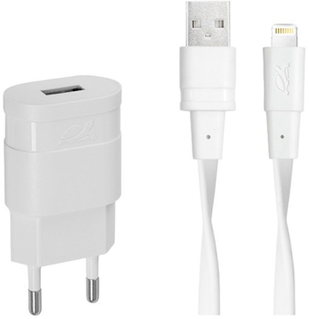Зарядний пристрій для телефону Rivacase 5W USB/USB Type-C + кабель 1.2 м MFi Lightning White (VA4115WD2)