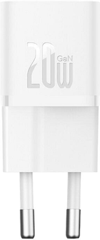 Зарядний пристрій для телефону Baseus 20W USB Type-C White (CCGN050102)