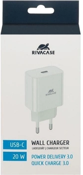 Зарядний пристрій для телефону Rivacase 20W USB Type-C Quick Charge 3.0 White (PS4101W00WHITE)
