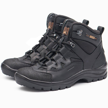Берці демісезонні тактичні черевики PAV 501 чорні шкіряні з мембраною Winterfrost 45