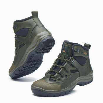 Берці демісезонні тактичні черевики PAV 501 олива хакі шкіряні з мембраною Winterfrost 43