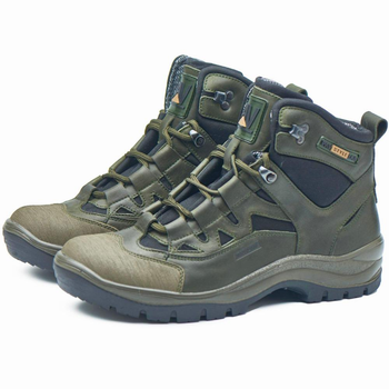 Берці демісезонні тактичні черевики PAV 501 олива хакі шкіряні з мембраною Winterfrost 46